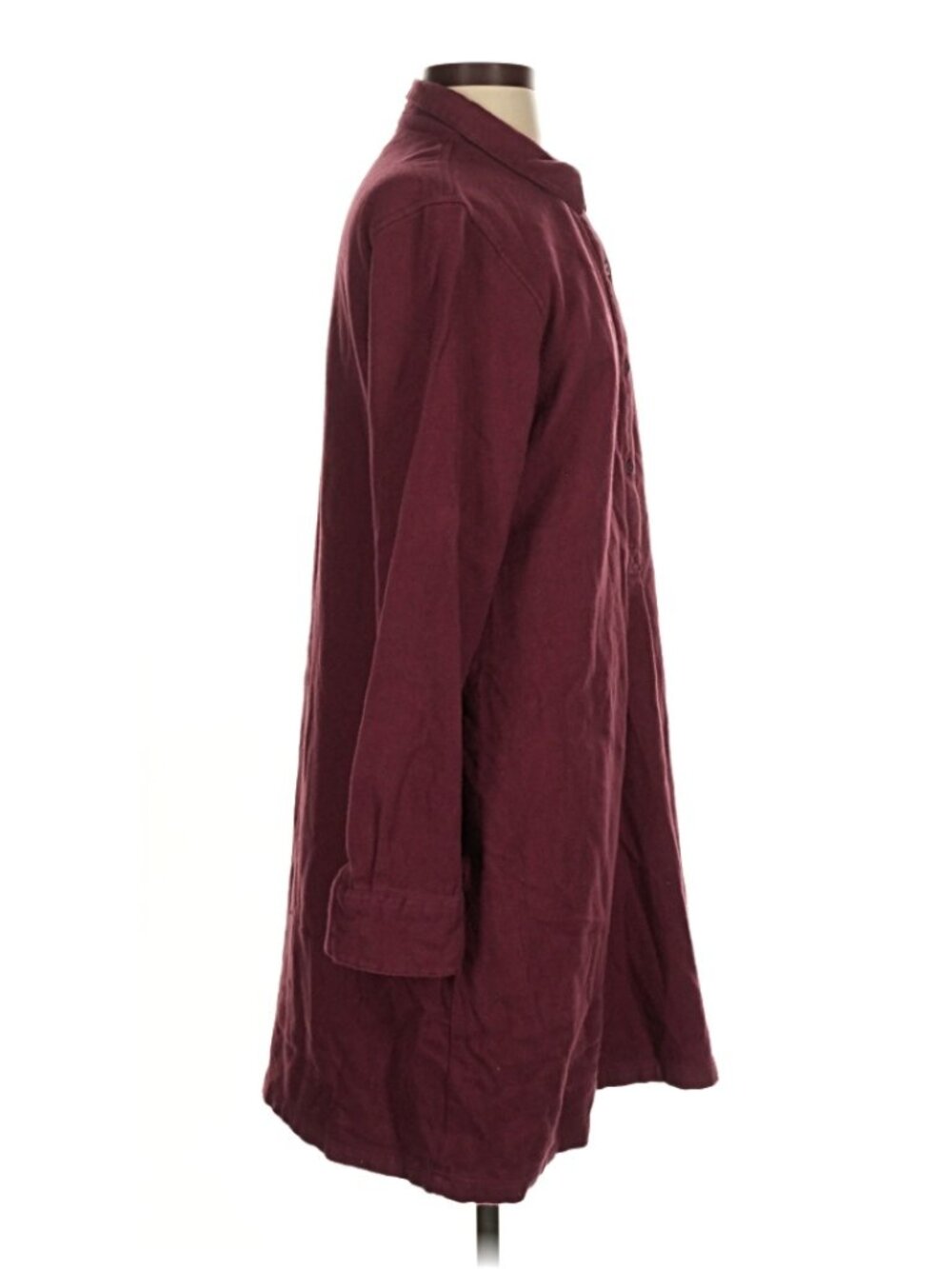 Patagonia Fjord Shirt Dress | Size S | Burgundy Organic Cotton Flannel - Picture 5 of 7
